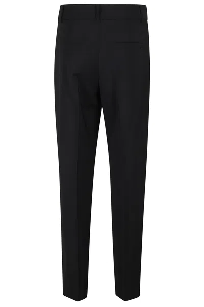 Seventy Black Belt-loops Wool Straight-leg Pants