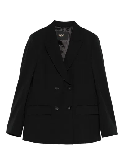 Seventy Black Double-breasted Blazer