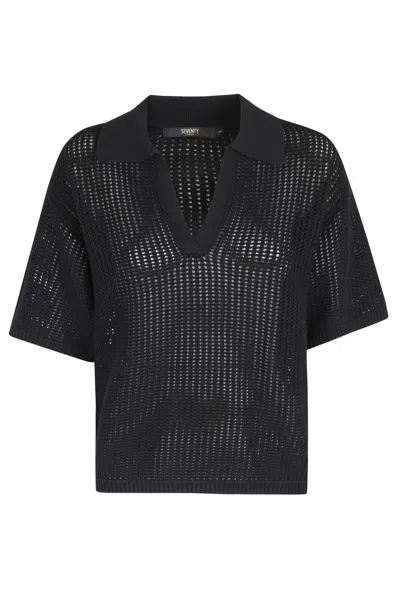 Seventy Black Quilted Short-sleeve Cotton Polo Shirt