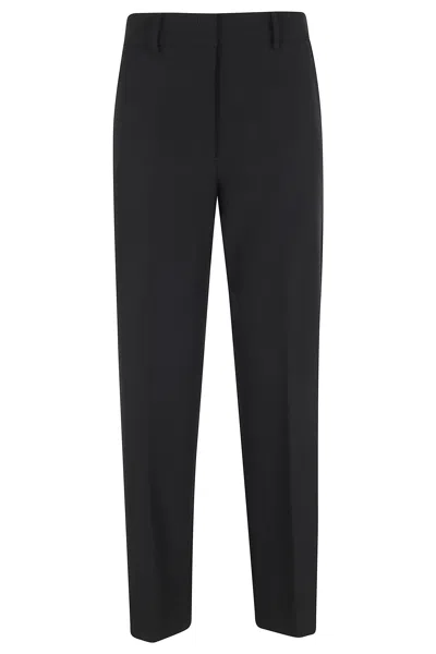 Seventy Black Sartorial Belt-loops Polyester Straight-leg Pants
