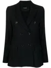 Seventy Double-breasted Virgin Wool Blazer In Black