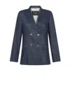 Seventy Blue Stretch Double Breasted Jacket