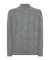 Seventy Blended Wool Braided Turtleneck In Gray