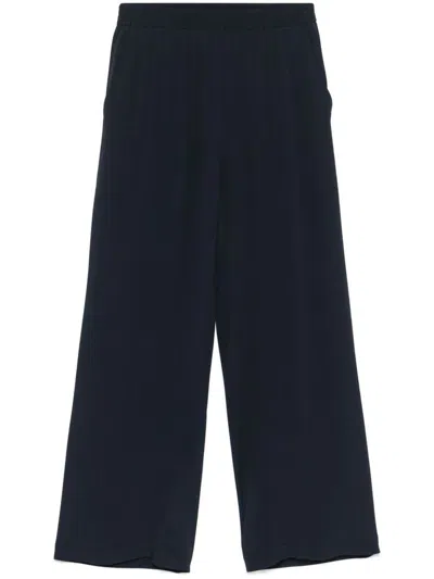Seventy Blue Silk-blend Trousers