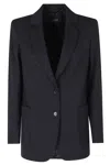 Seventy Blue Single-breasted Back Vent Polyester-blend Jacket In Blue