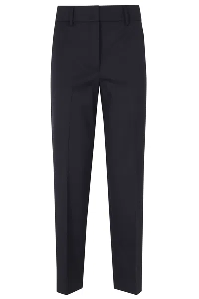 Seventy Blue Straight-leg Tailored Virgin Wool-blend Formal Pants In Black