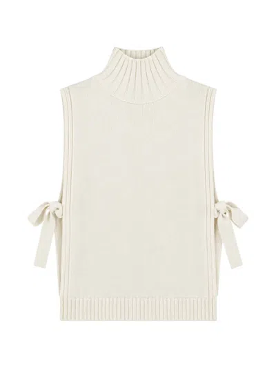 Seventy Bow-detail High-neck Sleeveless Sweater In White