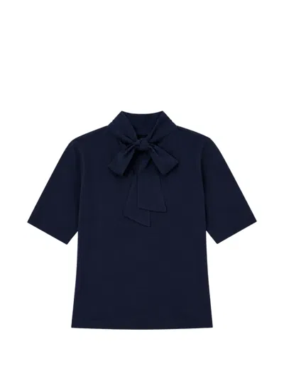 Seventy Bow-detail Short-sleeve T-shirt In Pink
