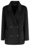 Seventy Double-breasted Wool Coat In Black