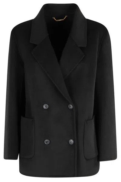 SEVENTY BOXY BLACK WOOL BLEND SEVENTY COAT