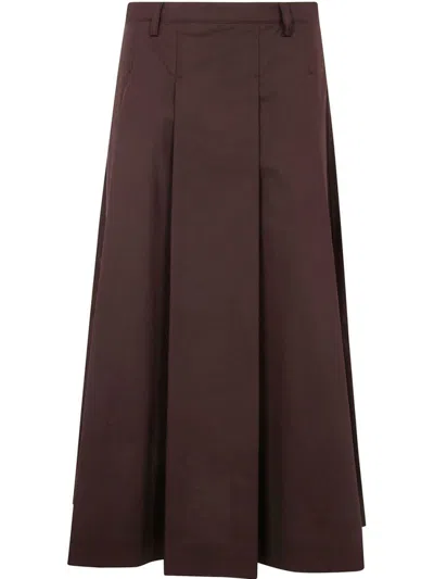 SEVENTY BROWN COTTON SKIRT