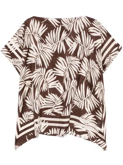 SEVENTY BROWN SILK BLOUSE