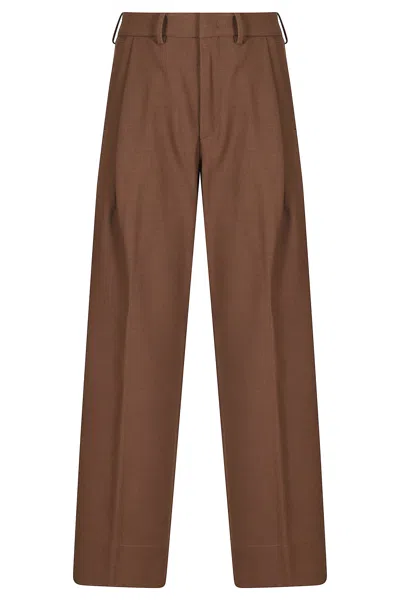 Seventy Brown Stretch Cotton Straight-leg Pants