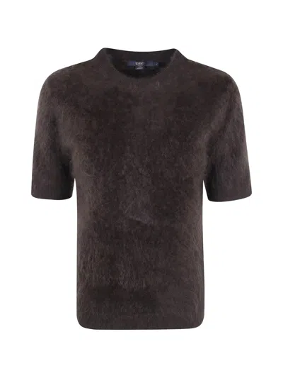 Seventy Brushed Short-sleeve Sweater In Brown