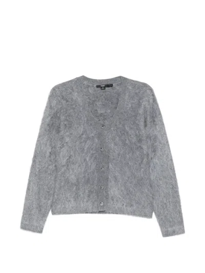 Seventy Brushed-knit V-neck Cardigan In Gray