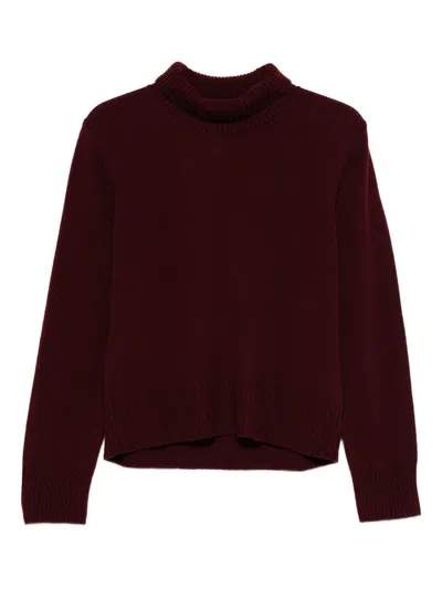 Seventy Burgundy Cashmere And Wool Turtleneck Sweater