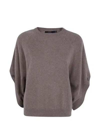 Seventy Button-detail Raglan-sleeve Sweater In Brown
