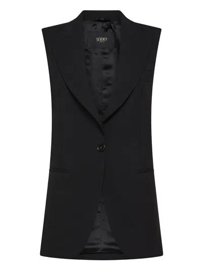 Seventy Buttoned Sleeveless Jacket In Black