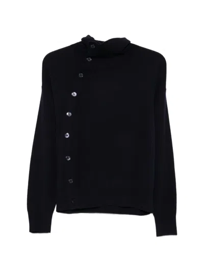 Seventy Button-fastening High-neck Cardigan In Black