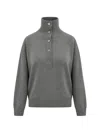 Seventy Button-fastening High-neck Sweater In Gray