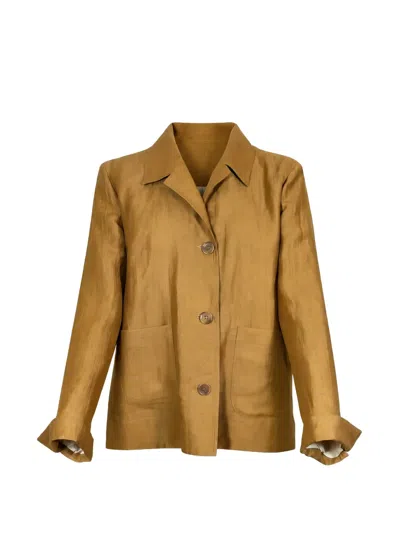 Seventy Button-fastening Patch-pocket Jacket In Gold