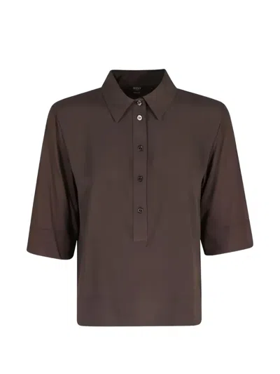 Seventy Button-placket Short-sleeve Shirt In Brown