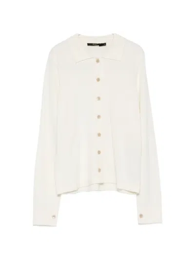 Seventy Single-breasted Long-sleeve Knit Top In White