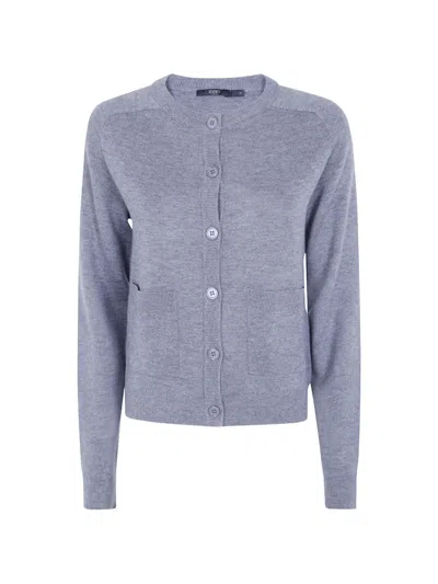 Seventy Button-up Patch-pocket Cardigan In Blue