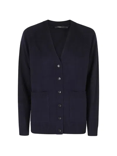 Seventy Button-up Patch-pocket Cardigan In Blue