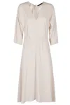 Seventy Stretch Viscose Crepe Cady Midi Dress In Neutral