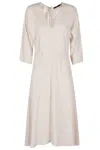 Seventy Stretch Viscose Crepe Cady Midi Dress In Neutral