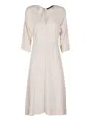 Seventy Stretch Viscose Crepe Cady Midi Dress In Neutral