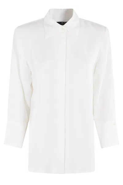 Seventy Camicia Cady Crepe Viscosa Stretch In White