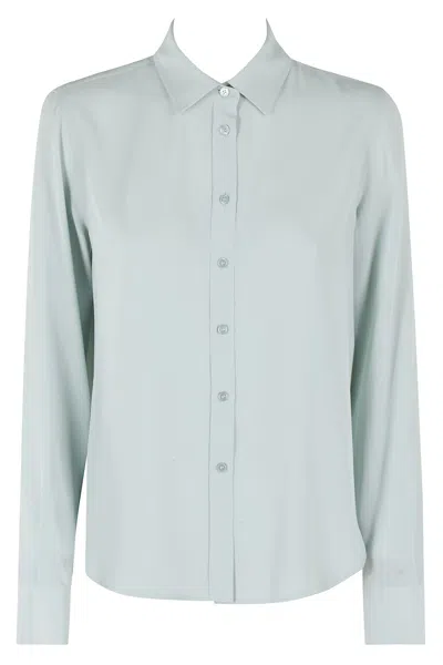 Seventy Camicia Crepe Unito Misto Seta In Verdino