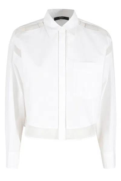Seventy Pocket Sheer-panel Shirt In White