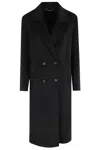Seventy Double-breasted Wool Coat In Black