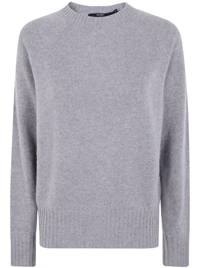 Seventy Cashmere Round Neck Sweater In Brown