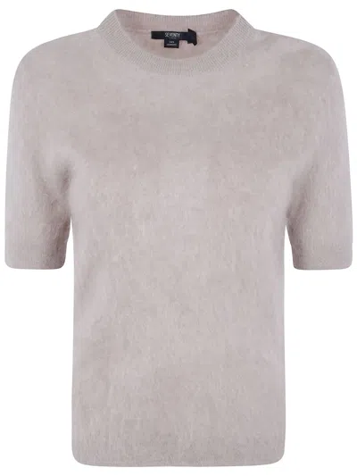 Seventy Cashmere Short Sleeves Round Neck Sweater In Brown