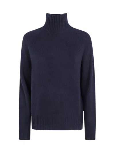 Seventy Cashmere Turtleneck Knitted Sweater In Black