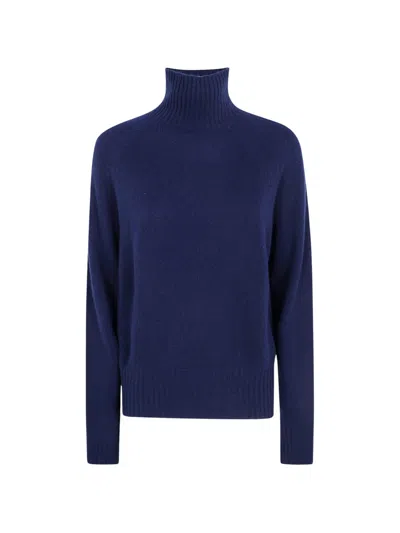 Seventy Cashmere Turtleneck Knitted Sweater In Blue