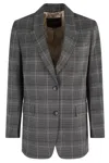 Seventy Check Pattern Blazer With Classic Silhouette In Brown