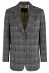 Seventy Check Pattern Blazer With Classic Silhouette In Gray
