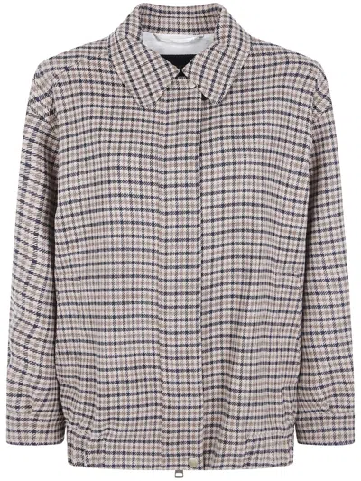Seventy Checked Shirt Jacket By  In Beige
