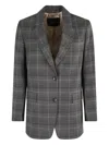 Seventy Check Pattern Blazer With Classic Silhouette In Gray