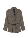 Seventy Check-pattern Belted Jacket In Brown