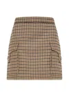 Seventy Check-pattern Flap-pocket Mini Skirt In Brown