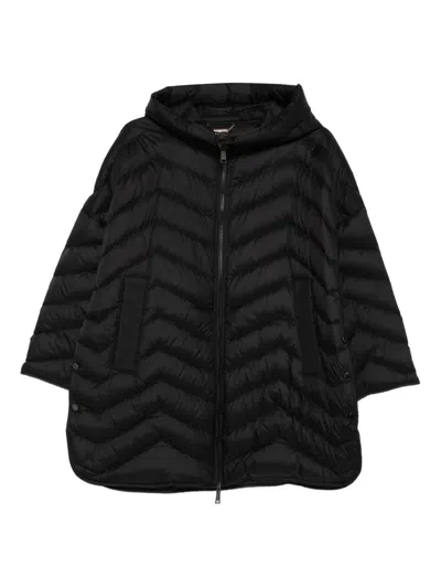 Seventy Chevron-quilted Hooded Coat In Black
