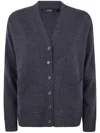Seventy V-neck Long Sleeve Cardigan With Center Button Closure And Side Pockets In Gray