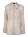 Seventy Light Beige Shirt With Sequin Embellishment In Nude & Neutrals
