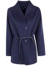 Seventy Double Wool Blend Short Coat In Blue
